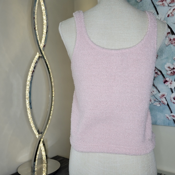 Fuzzy Soft Pink Calvin Klein Sleep Tank - Picture 5 of 7